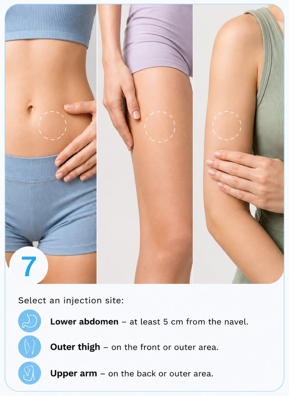 Step 7 — select an injection site